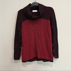 Calvin Klein red and black knit sweater size medium